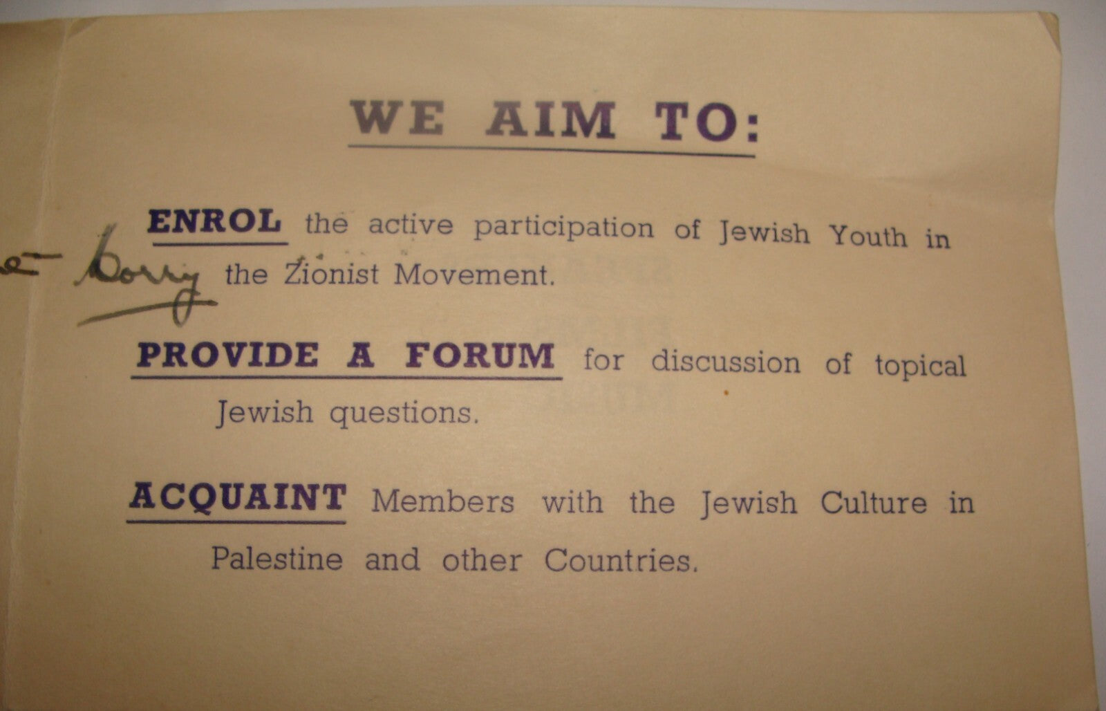 Card Jewish Judaica Australia 1946 Zionist Youth League Hatikvah Meeting