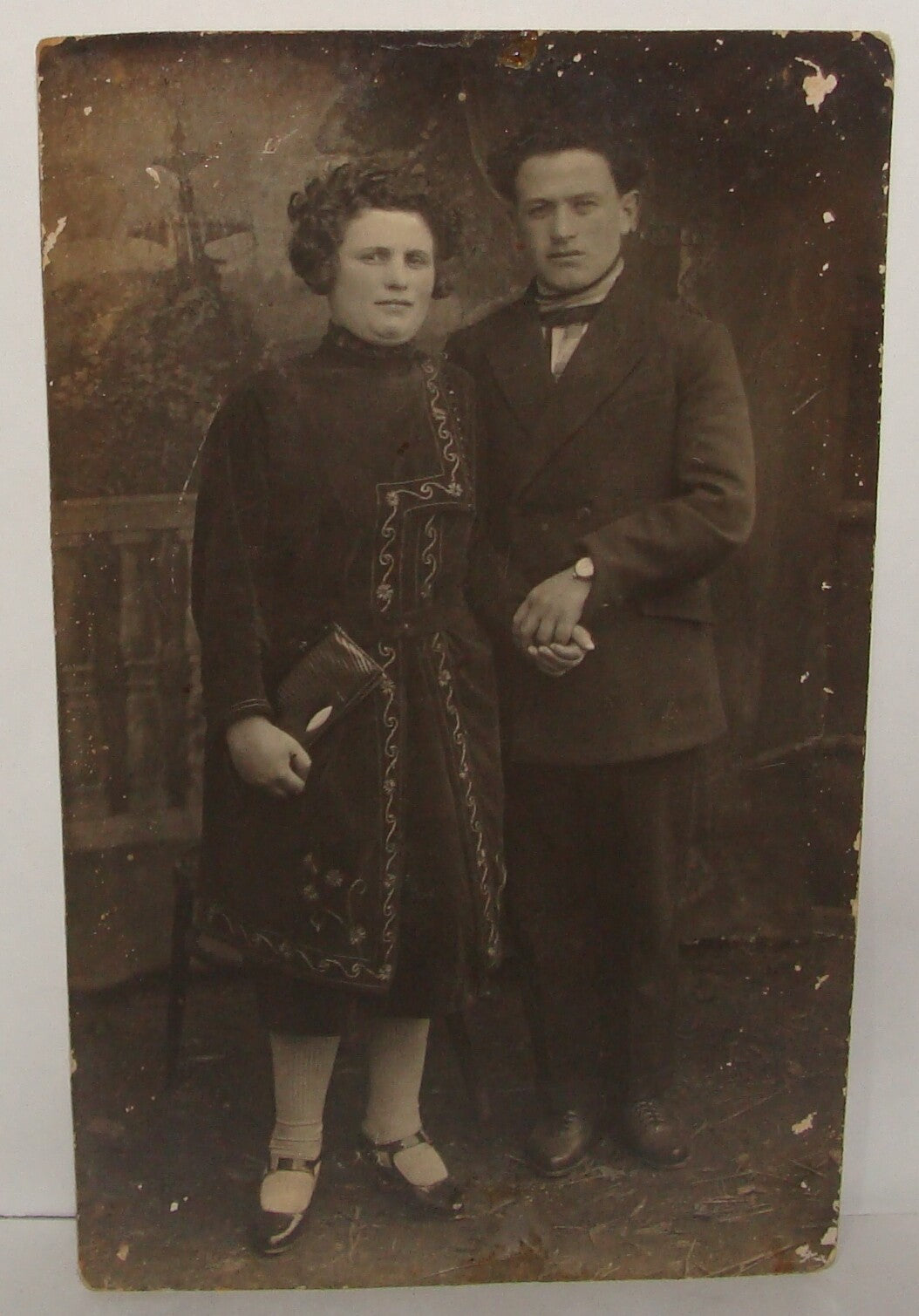 Photo Jewish Card Judaica Antique Postcard Yiddish Written Russian Russia ?