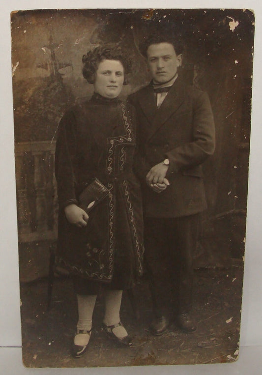 Photo Jewish Card Judaica Antique Postcard Yiddish Written Russian Russia ?