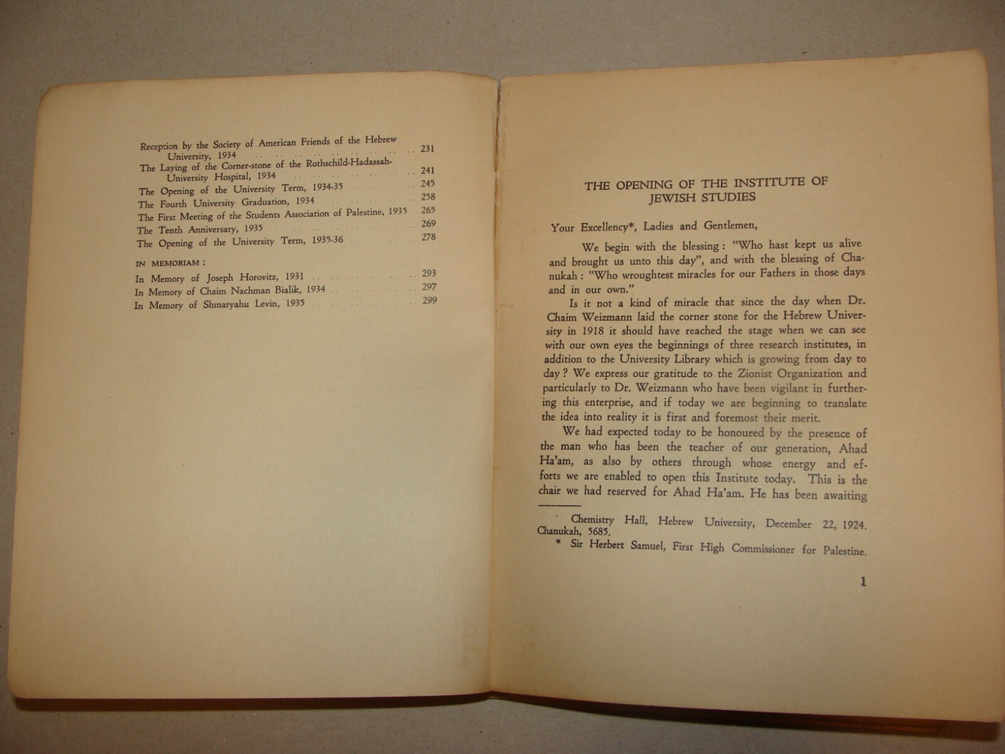 Book Jewish 1936 Palestine Israel Jerusalem Hebrew University Chancellor Magnes