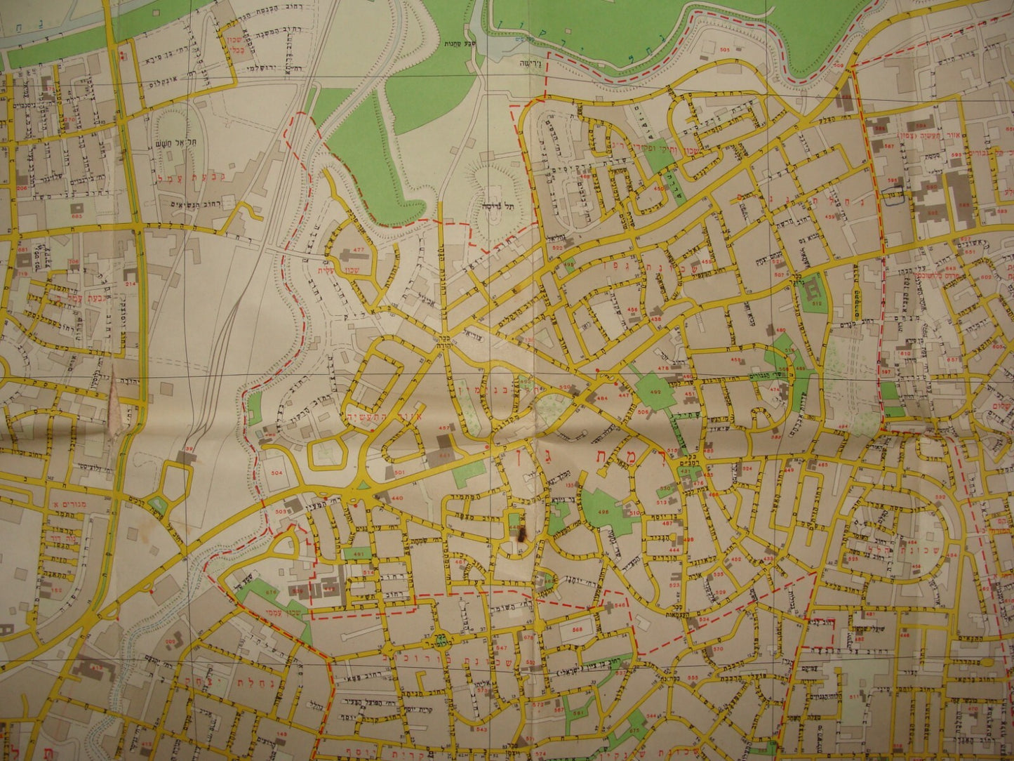 Map Jewish Israel 1964 TEL AVIV Ramat Gan Givatayim Bnei Brak Gush Dan