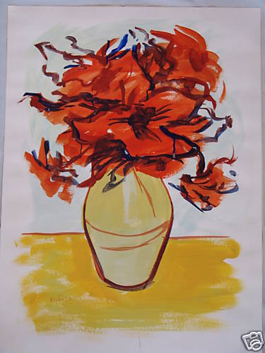 Nachum Gilboa Watercolor Painting, Israel Art Judaica