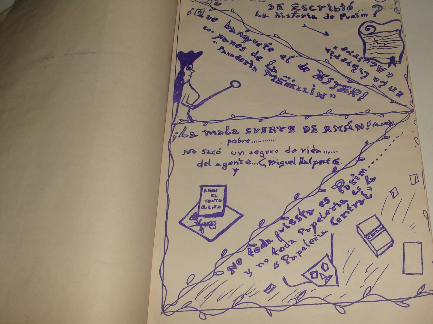 Booklet Jewish Judaica 1960s Medellin Colombia Herzl Institute PURIM Spanish