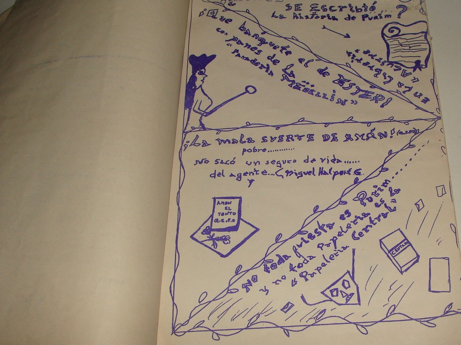 Booklet Jewish Judaica 1960s Medellin Colombia Herzl Institute PURIM Spanish