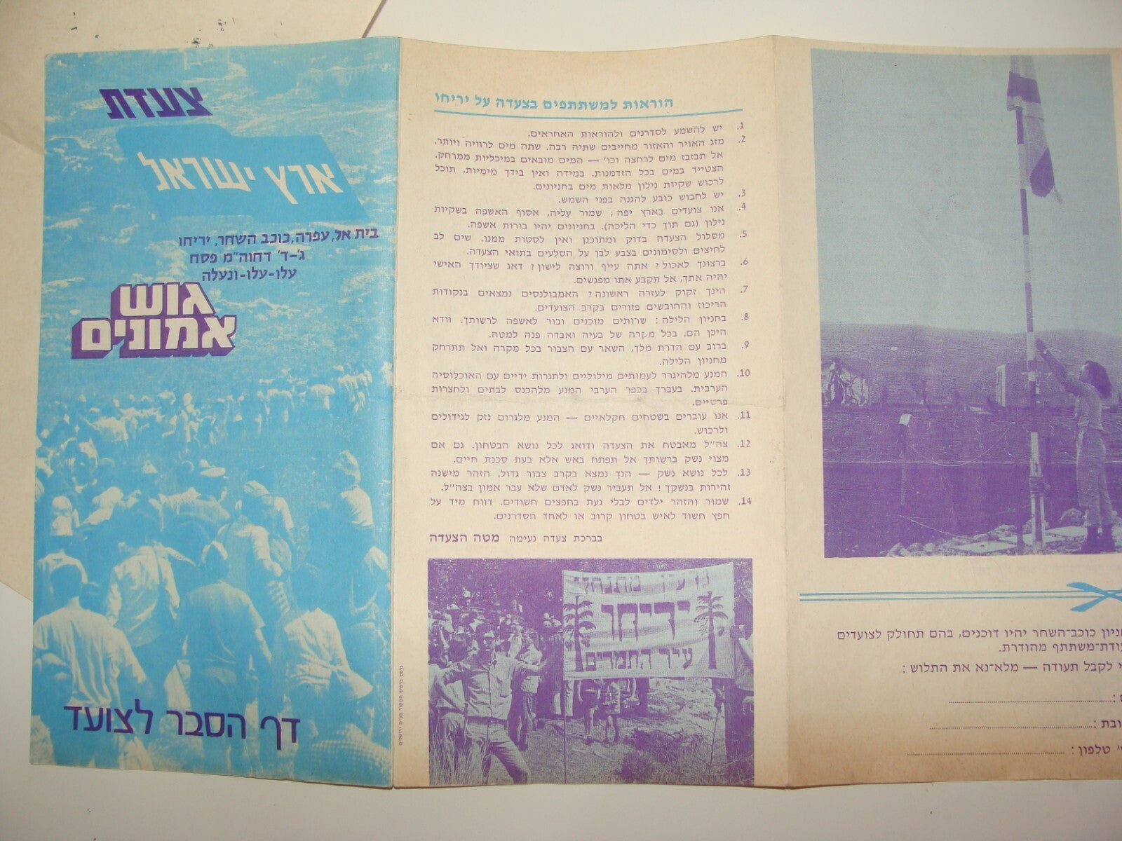 Jewish Judaica Israel Hebrew 1977 Settlement Parade Lot Badge Protest גוש