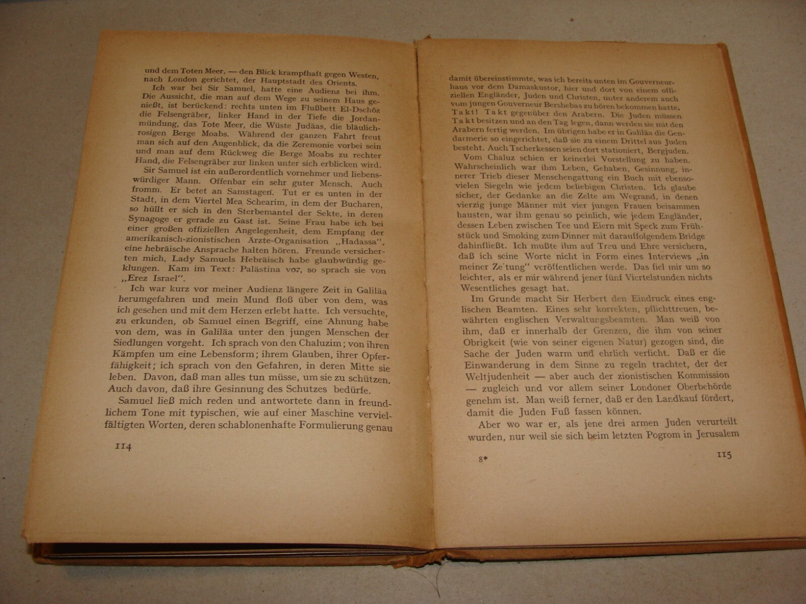 RARE 1922 Travel Book JEWISH PALESTINE Photo Album Map Germany Holitscher Israel