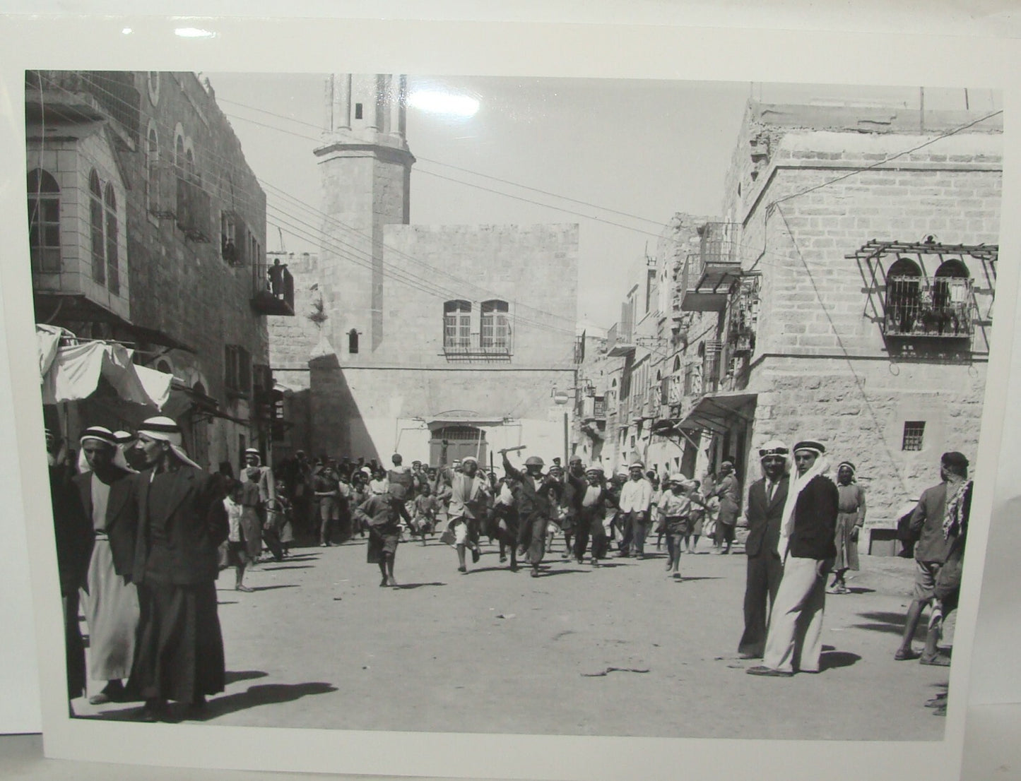 Photo Print, 1938 Palestine Bethlehem British Police Arab Youth Riot Attack