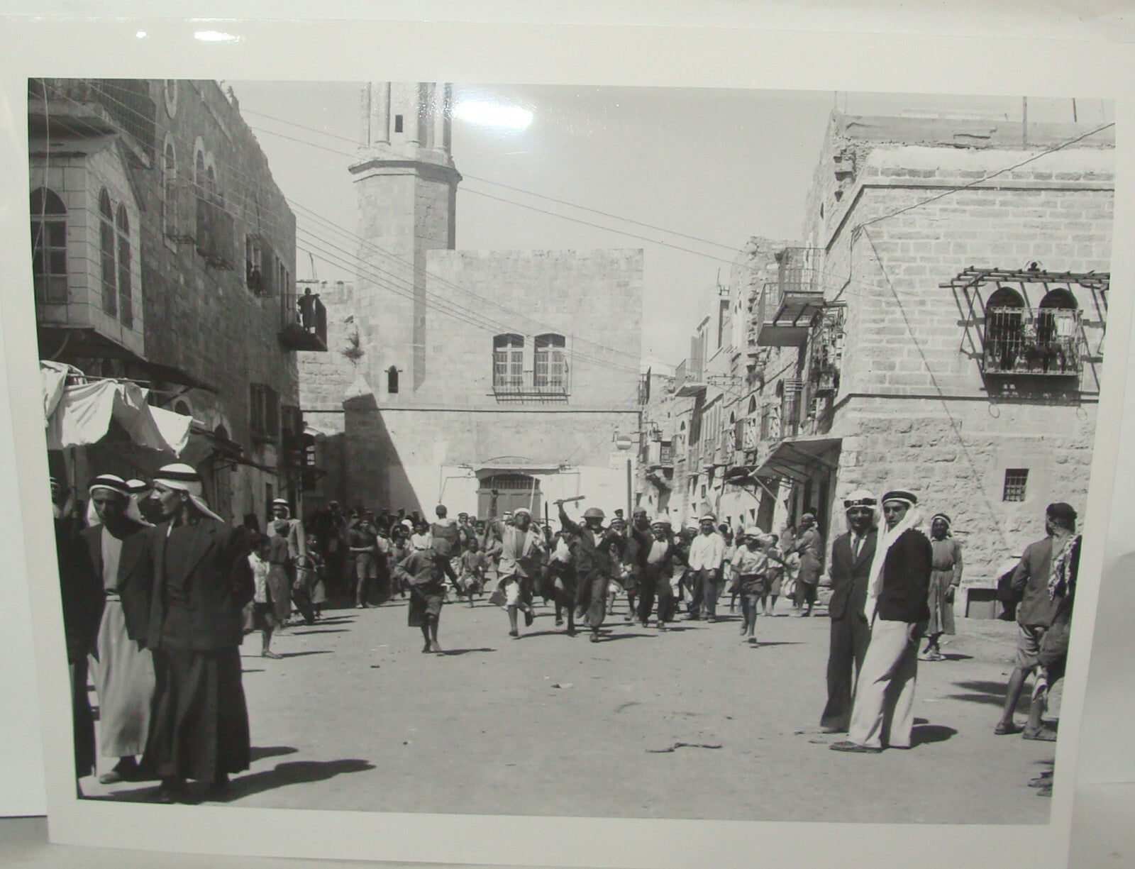 Photo Print, 1938 Palestine Bethlehem British Police Arab Youth Riot Attack