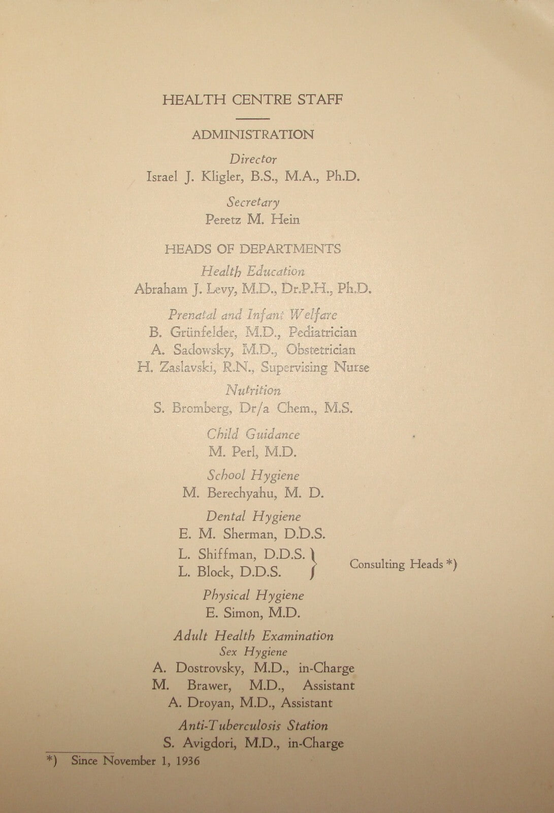 Report Palestine Jewish Judaica 1937 Israel HADASSAH Medical Hospital Zionist