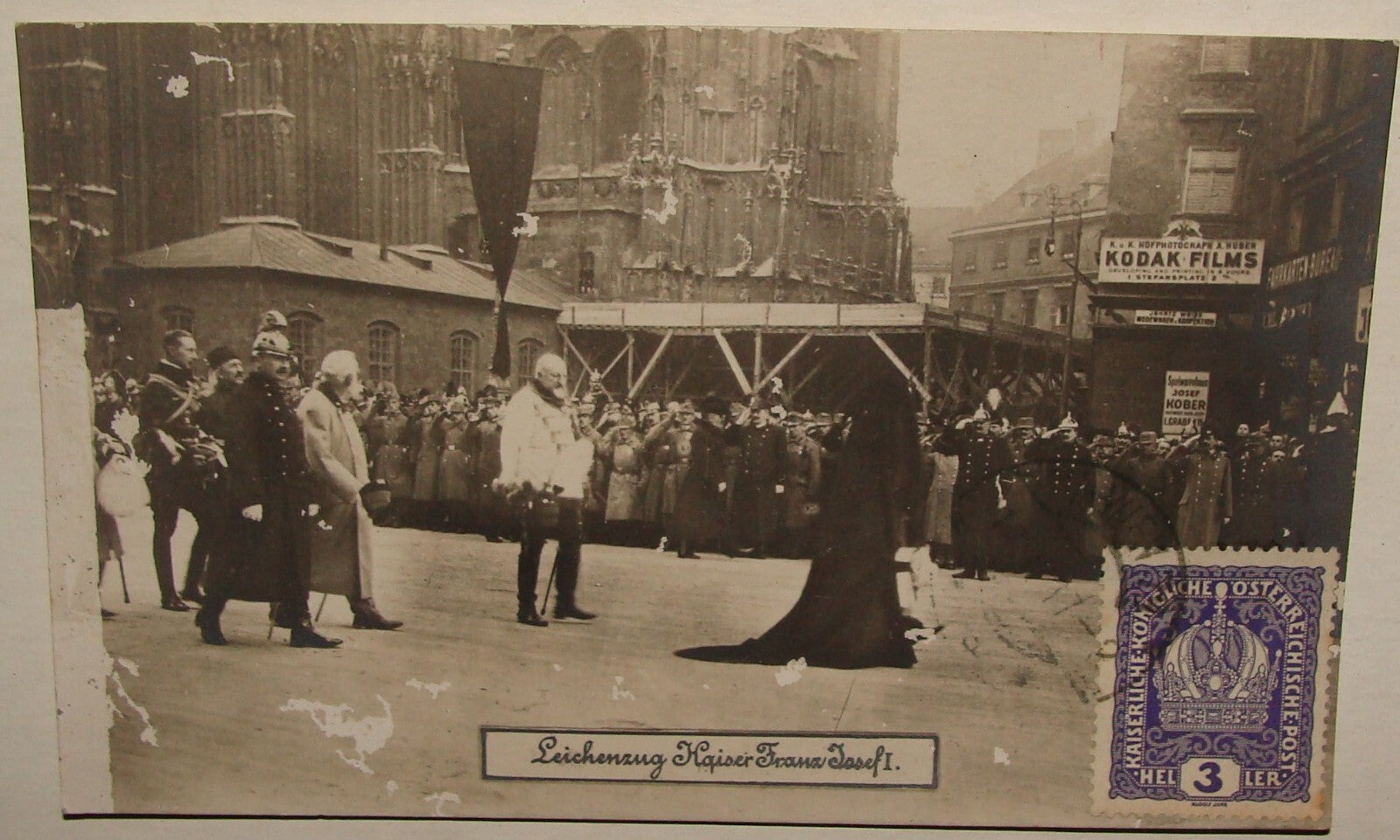1916 Kaiser Franz Josef I Funeral Photo Postcard Austria Stamp