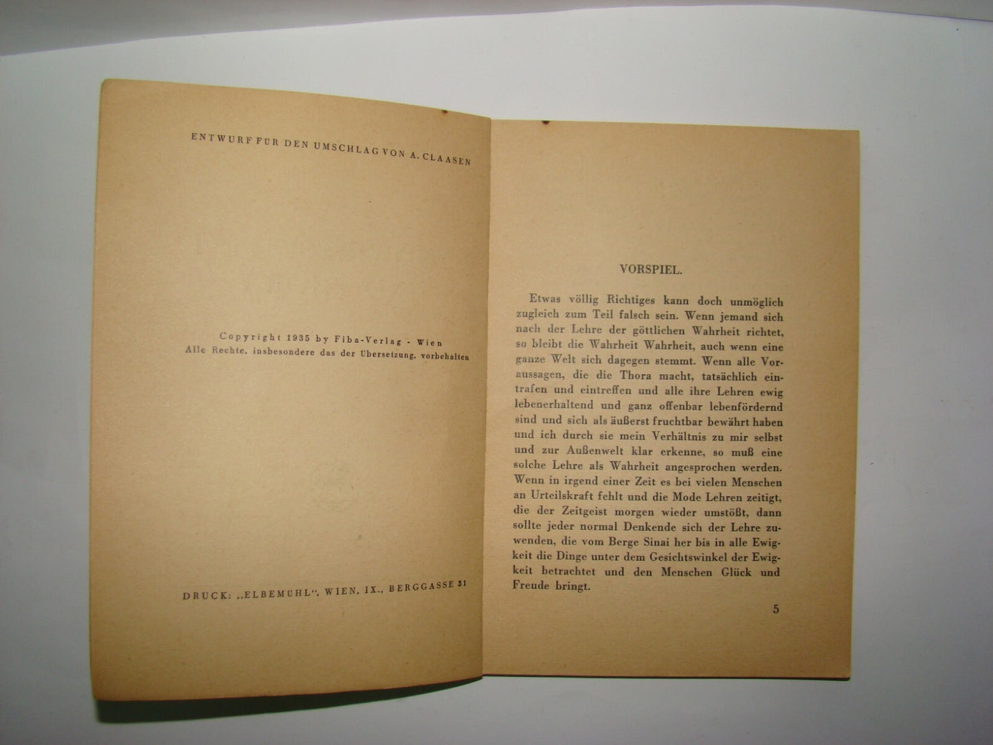 Book Jewish Judaica Wien 1935 Landwirtschaft und Thora M. Ascher Zionism Zionist