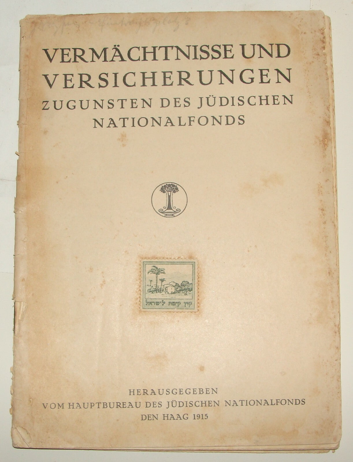 Germany Booklet Palestine Judaica 1915 German Jewish Fund KKL JNF Zionist Israel