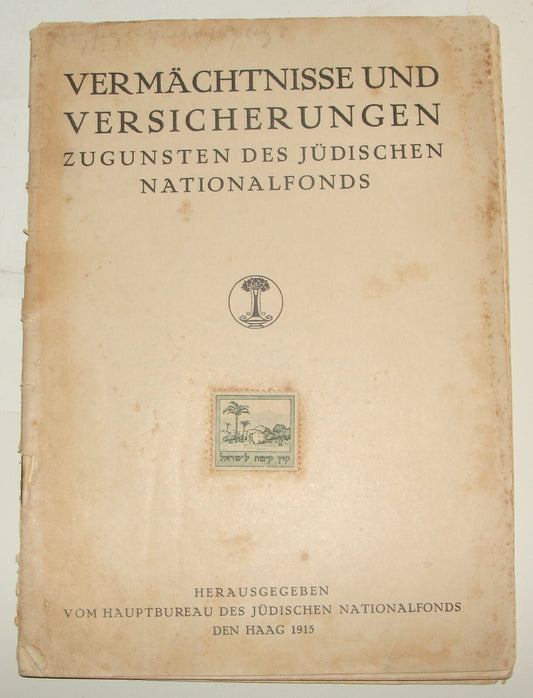 Germany Booklet Palestine Judaica 1915 German Jewish Fund KKL JNF Zionist Israel