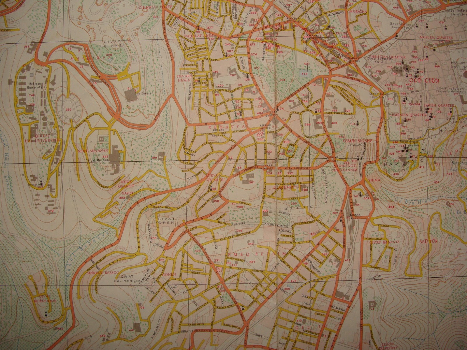 Map Jewish Israel Israeli JERUSALEM 1968 Post Six Day War LARGE 66x76 cm
