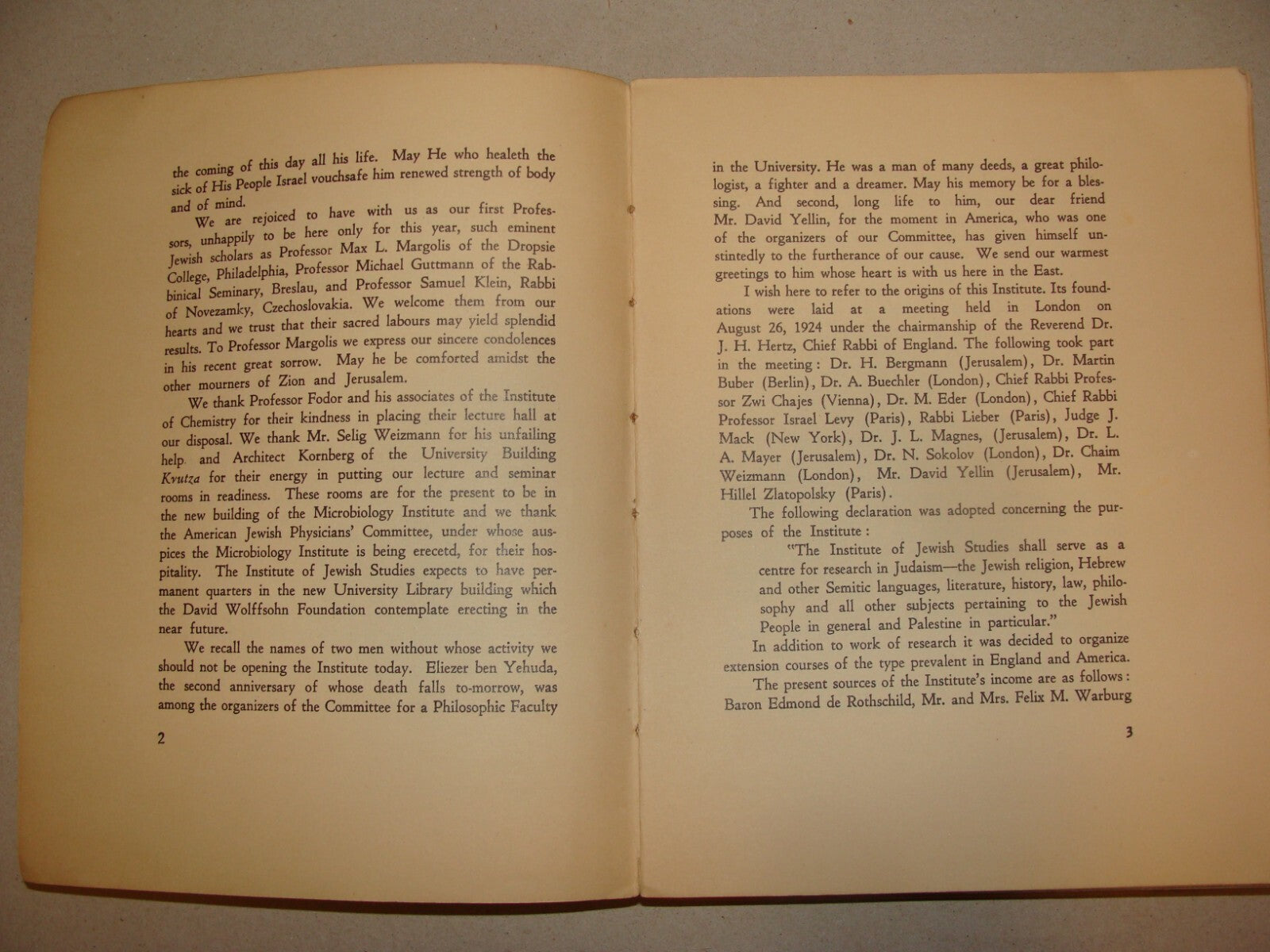 Book Jewish 1936 Palestine Israel Jerusalem Hebrew University Chancellor Magnes