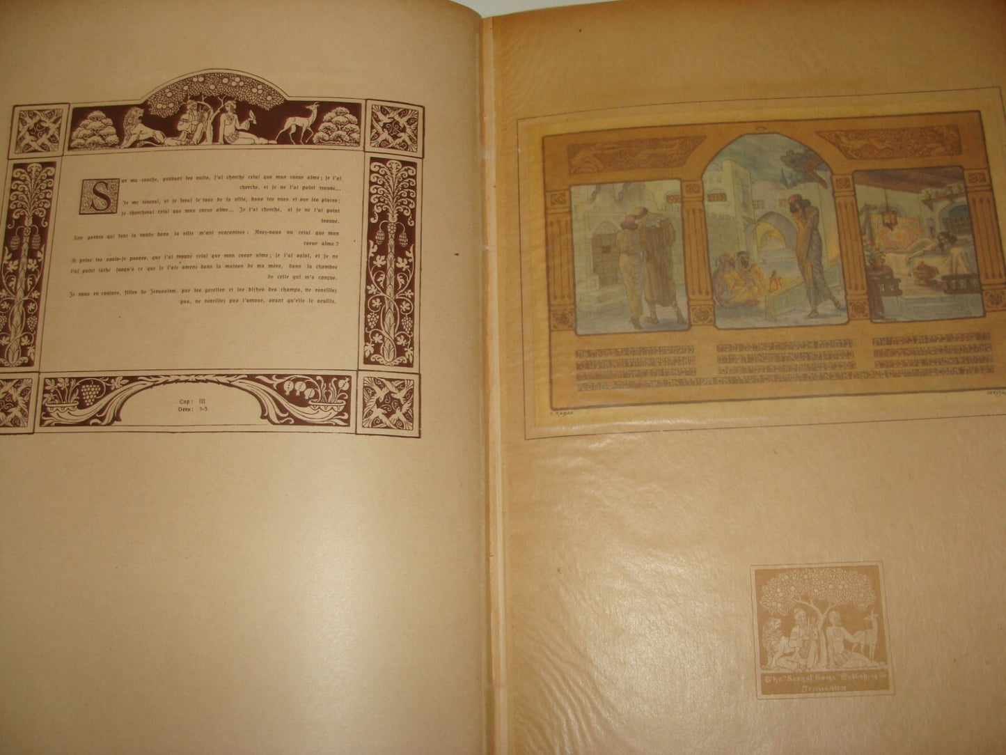 Book Jewish Judiaca 1930 Jerusalem SONGS OF SONGS Art Bezalel Zeev Raban French