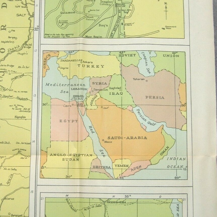 Booklet Jewish map Judaica chronicle colorful of Israel Jerusalem Middle east