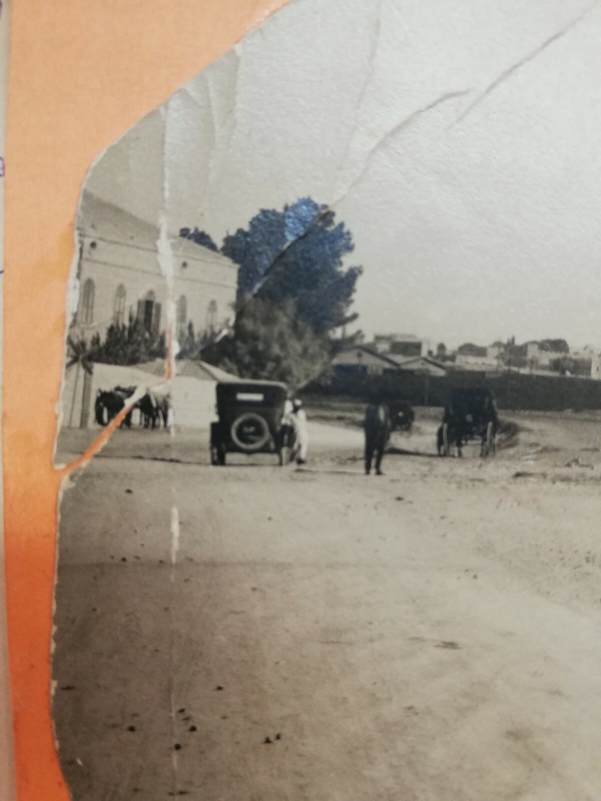 Photo Palestine Jewish Antique 1922 Israel Nesher Taxi Company Hebrew Car Oil