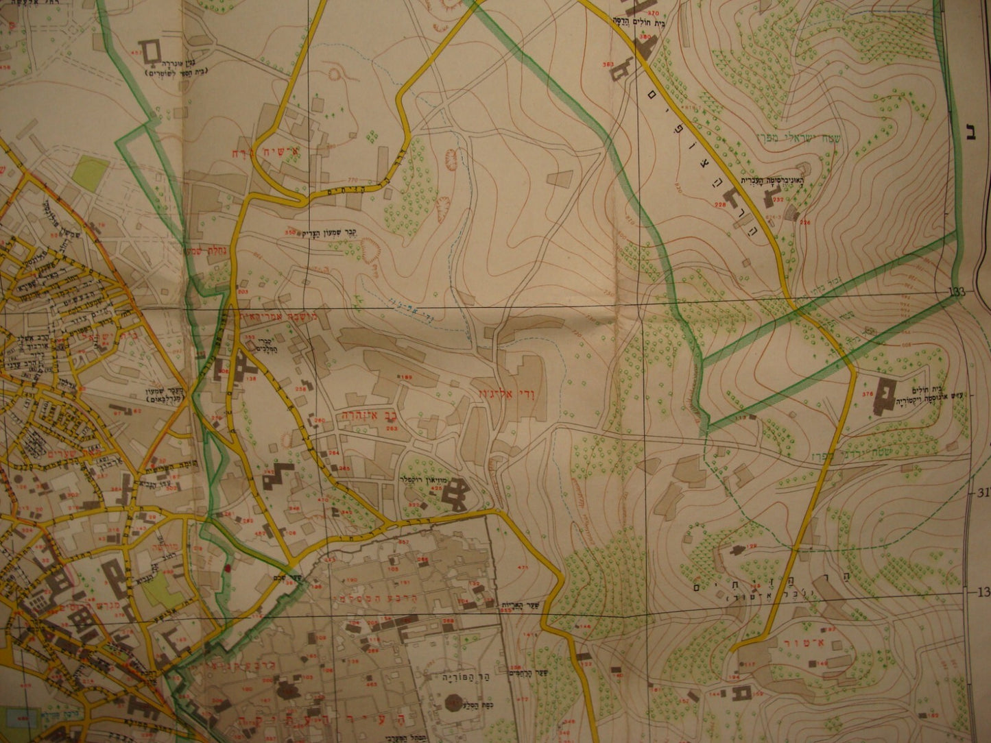Map Jewish Judaica 1963 Israel Israeli JERUSALEM Pre Six Day War LARGE 82x112 cm