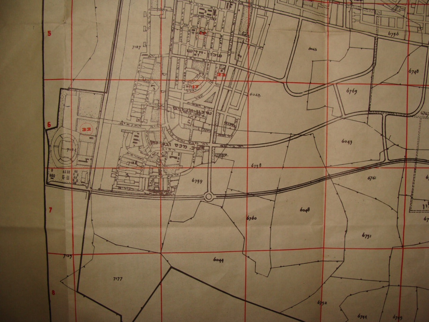 Map Jewish Judaica 1960s Israel Israeli City of HOLON Hebrew
