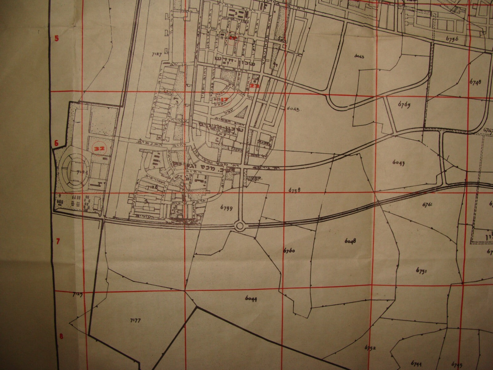 Map Jewish Judaica 1960s Israel Israeli City of HOLON Hebrew