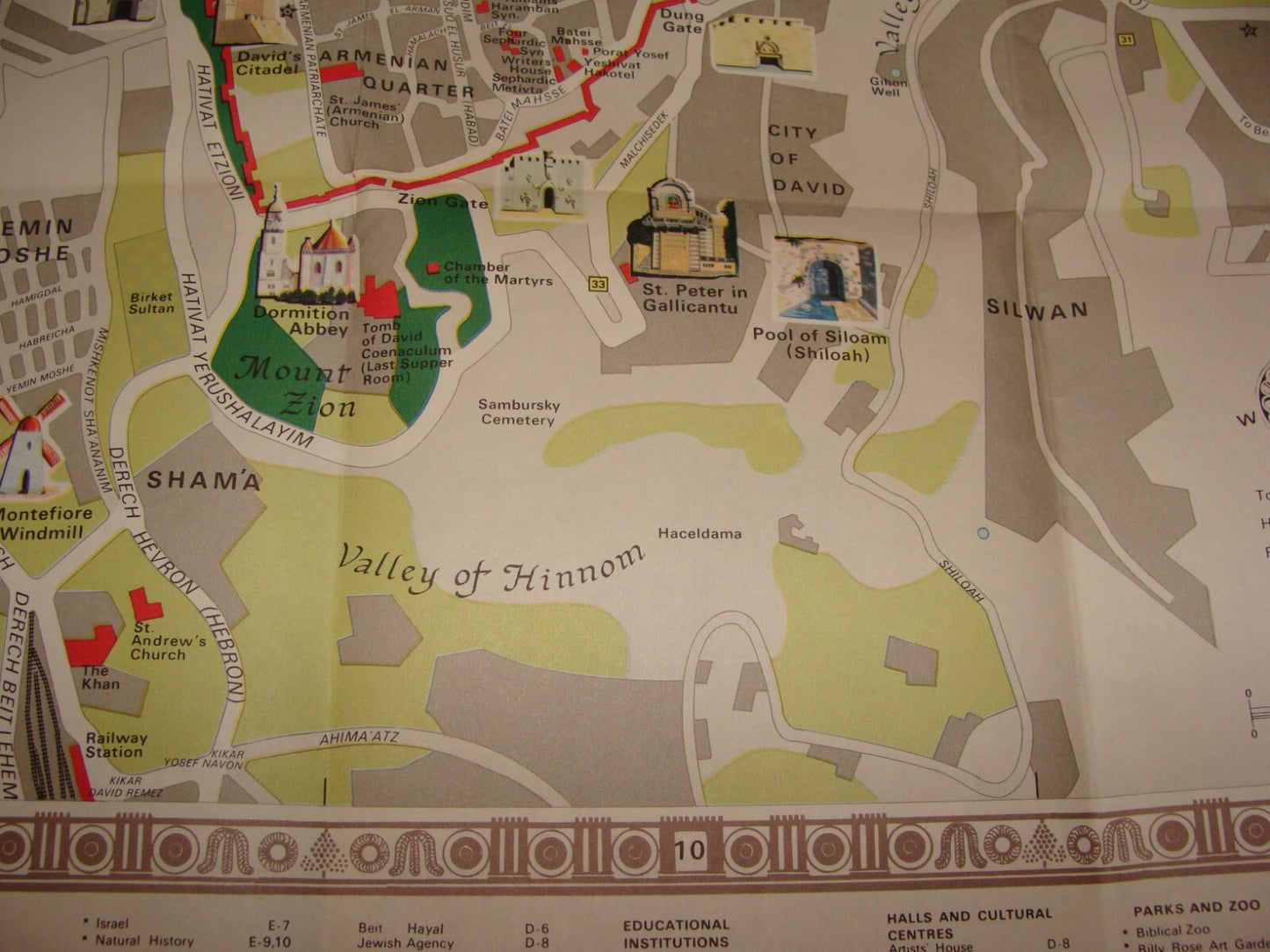 Map Jewish Judaica Israel Israeli JERUSALEM 1973 Guide Info Brochure