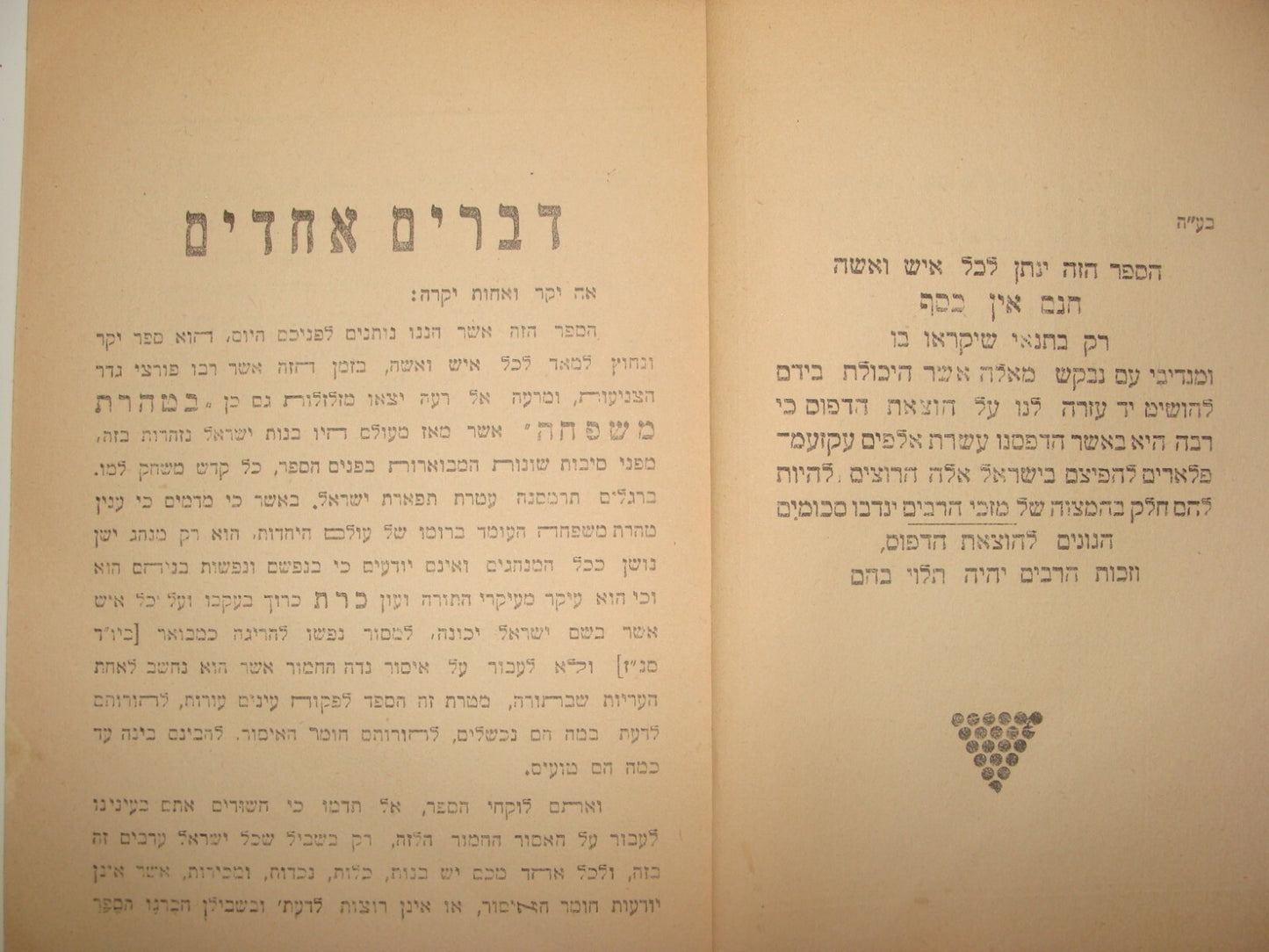 Book Jewish Judaica Rabbi Hebrew Yiddish Jerusalem 1935 Religious Family Judaism