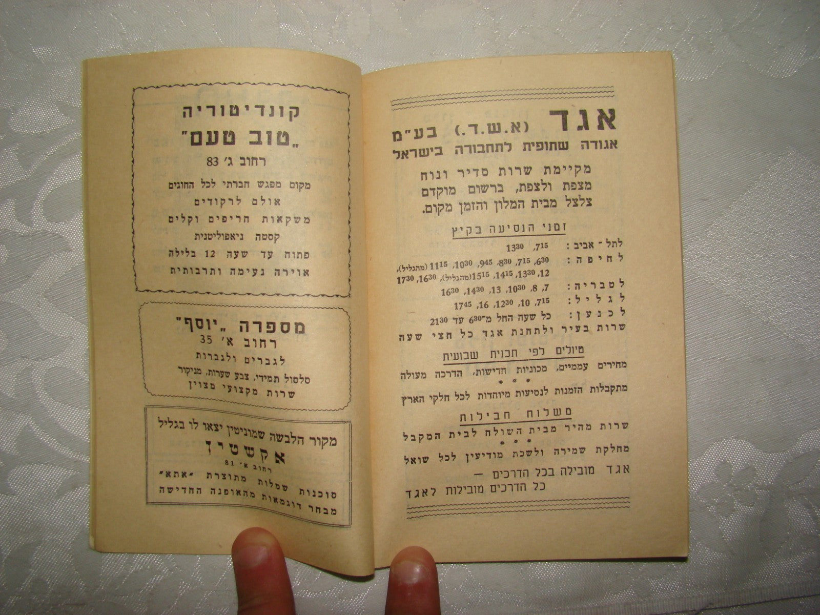 Book Jewish Judaica hebrew vintage israel map guide Safed Tzfat 1955 ad צפת