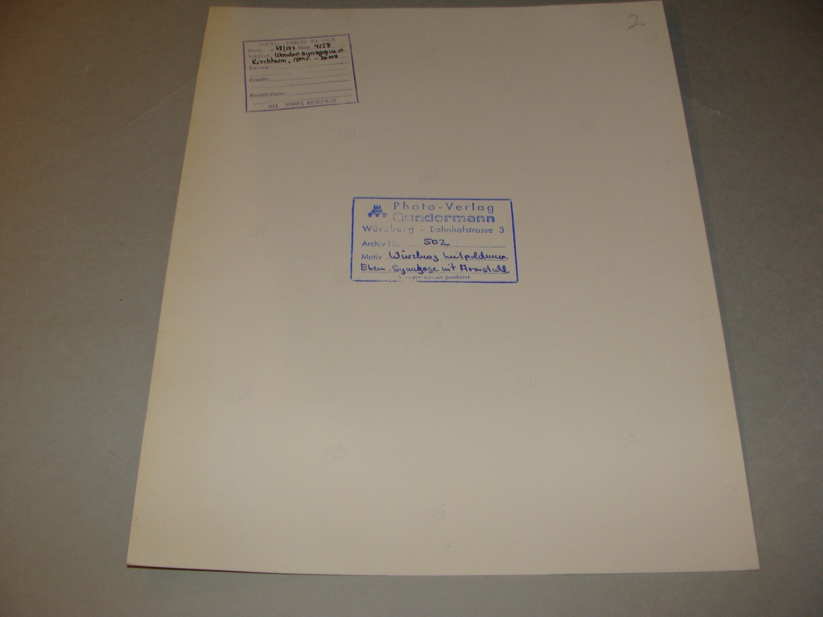 Germany Photo Print x3 Jewish Judaica 191? Kirchheim Wooden Synagogue Gundermann