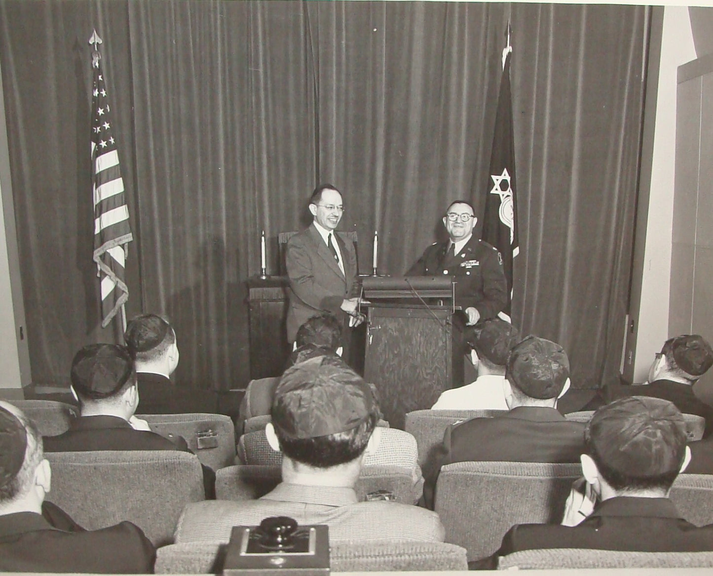 Photo Jewish American Judaica Army Military Rabbi Eichhorn Pentagon 1956
