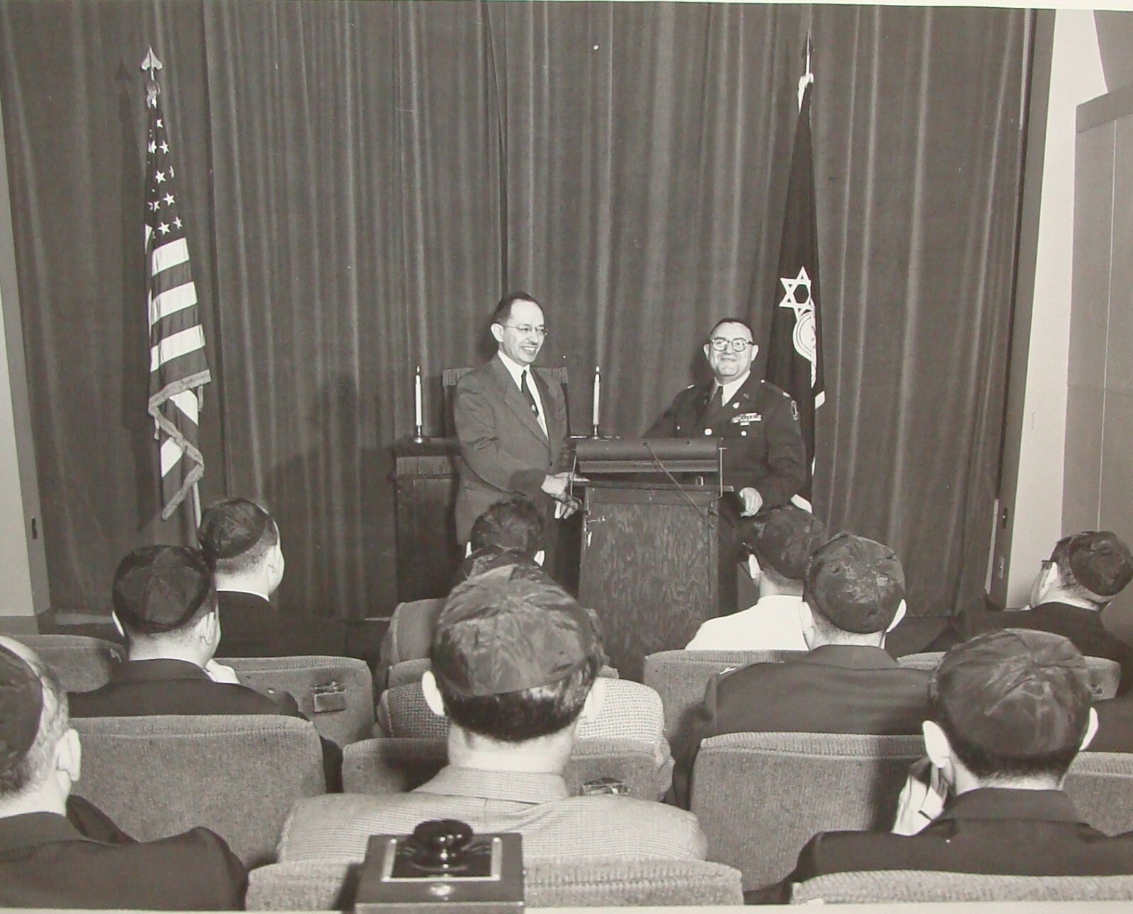 Photo Jewish American Judaica Army Military Rabbi Eichhorn Pentagon 1956