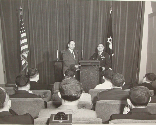 Photo Jewish American Judaica Army Military Rabbi Eichhorn Pentagon 1956
