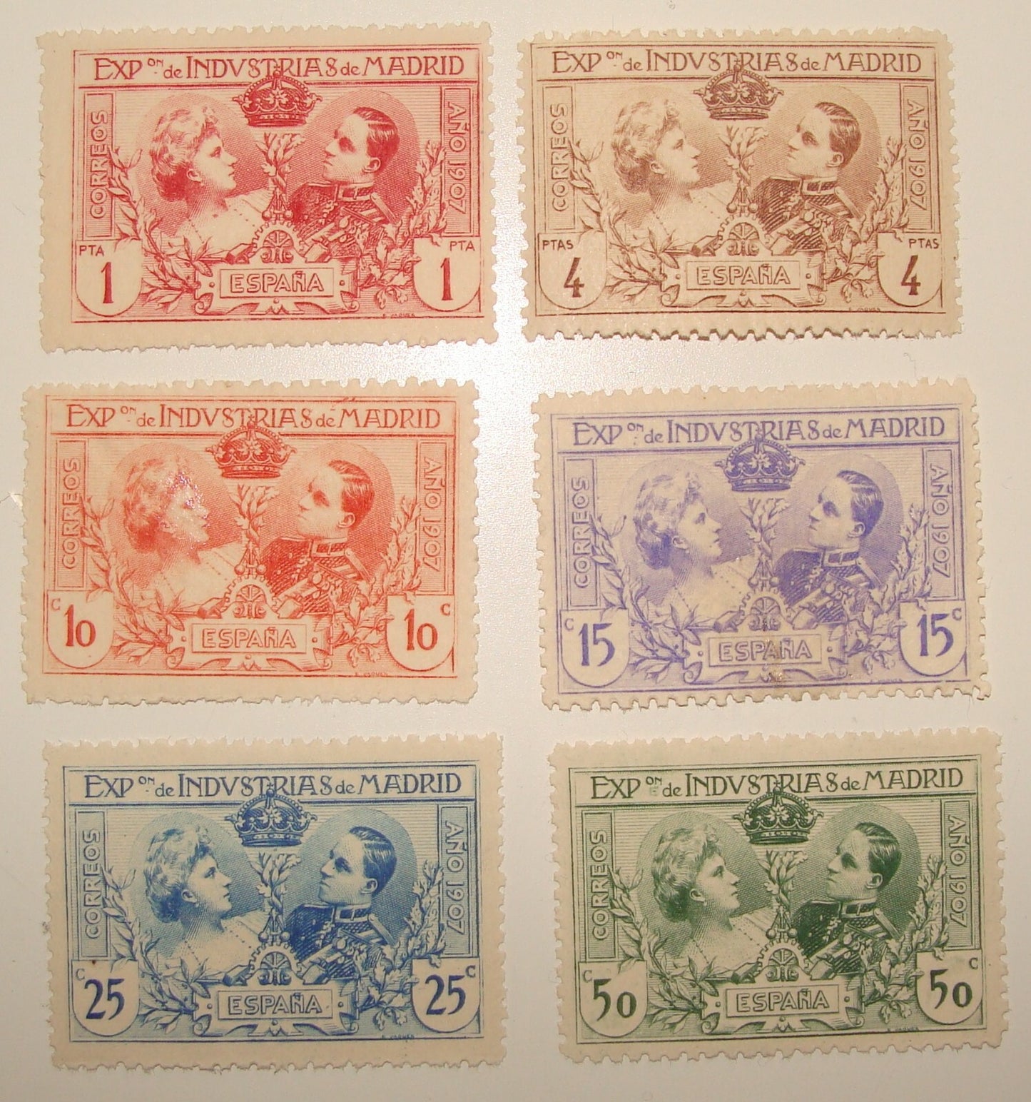 1907 SPAIN Yvert # 236-241 set Madrid Stamp