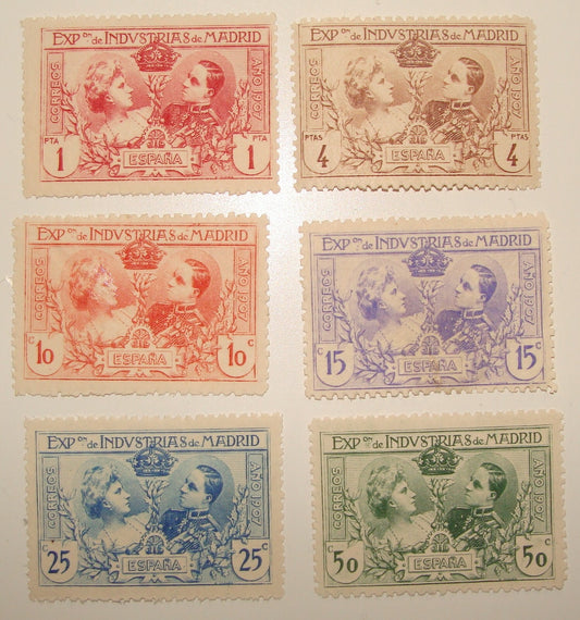1907 SPAIN Yvert # 236-241 set Madrid Stamp