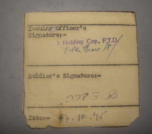 letter Jewish judaica 1945 WW2 hebrew soldier US or British Army certificate