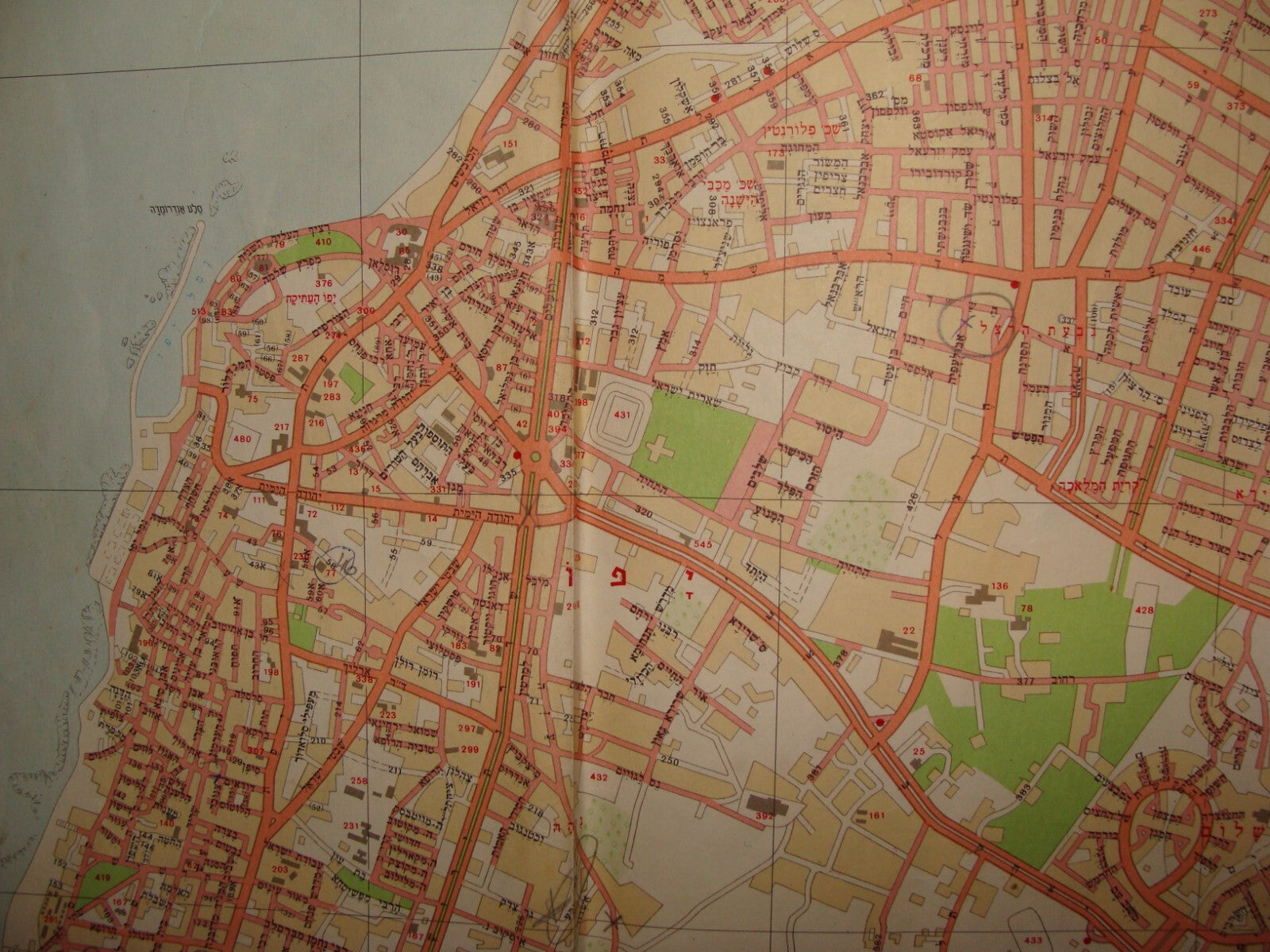 Map Israel 1972 TEL AVIV JAFFA Bnei Brak Ramat Gan Givatayim LARGE 1:12.500