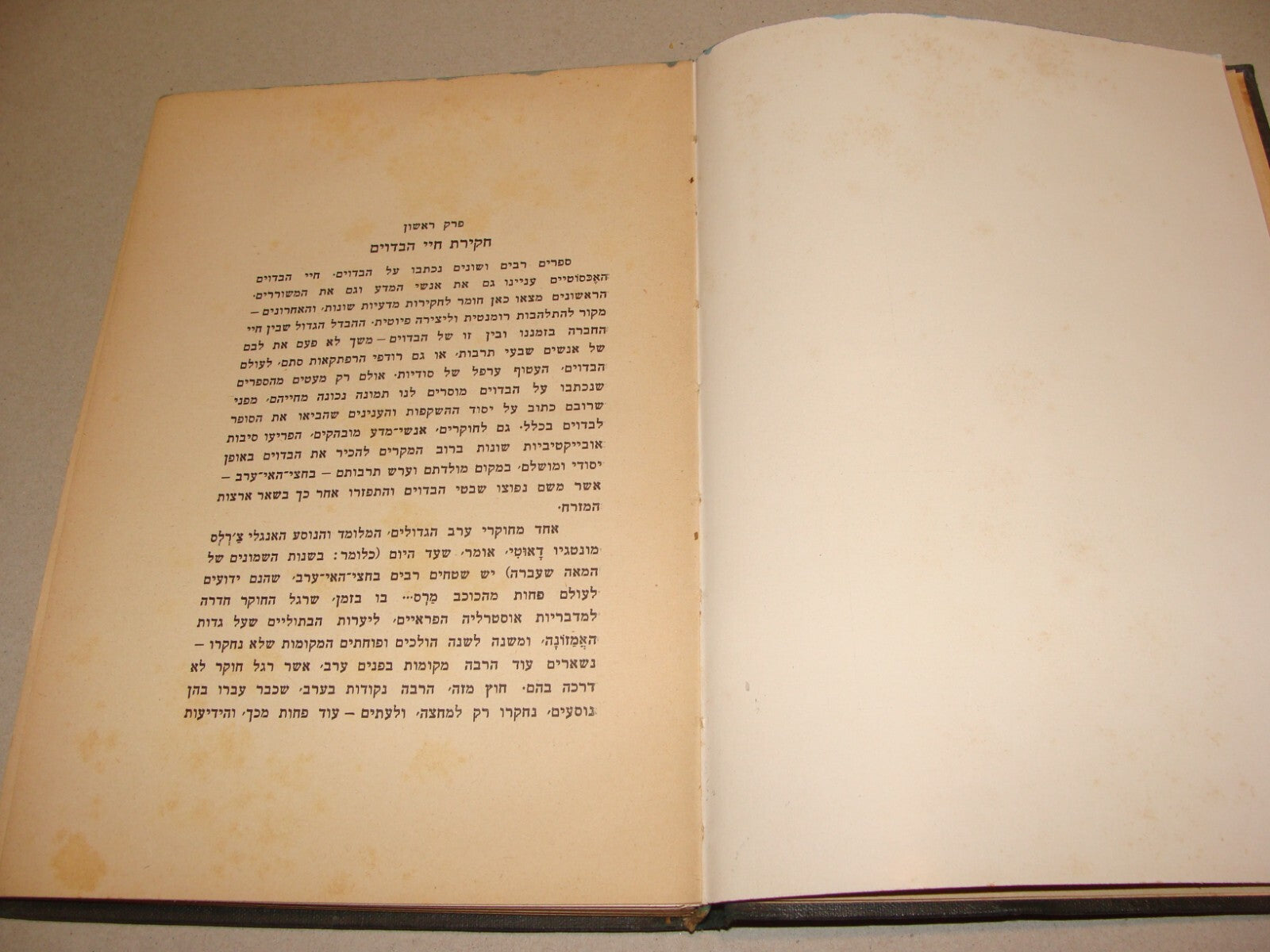 Book Palestine 1933 Israel Hebrew Arab Arabic Bedouin History Culture Folklore