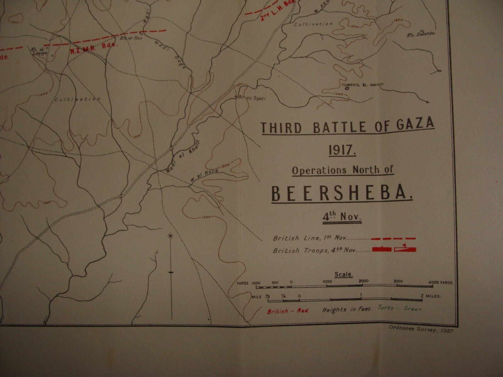 Palestine Israel Map Army Military WWI Turkish British Army Military GAZA