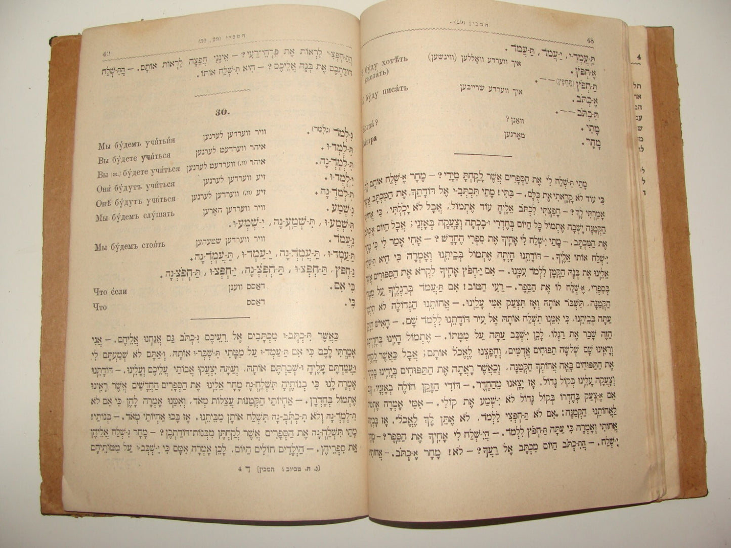 Book Jewish Judaica Poland Warsaw 1903 Hebrew Language School Russian Yiddish
