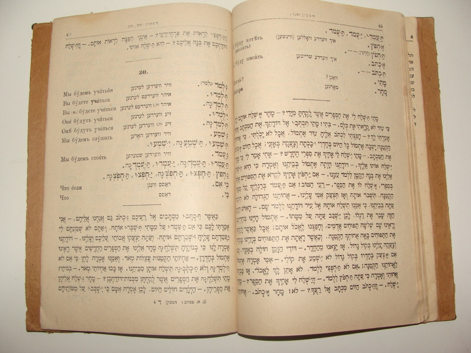 Book Jewish Judaica Poland Warsaw 1903 Hebrew Language School Russian Yiddish