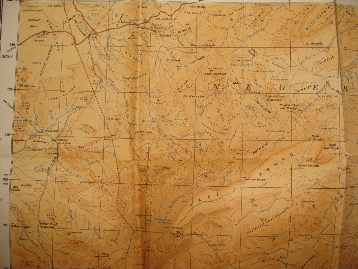 Jewish Judaica Palestine Israel Army Military Press Map 1949 South Arab Negev