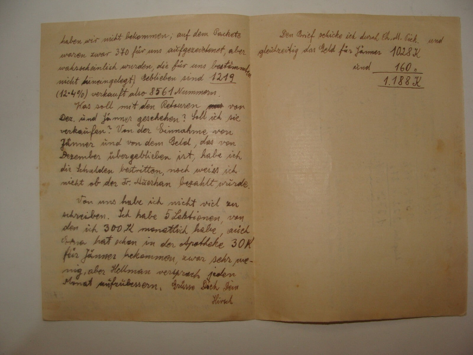 Letter Jewish Judaica 1918 Ukraine Tarnopol German