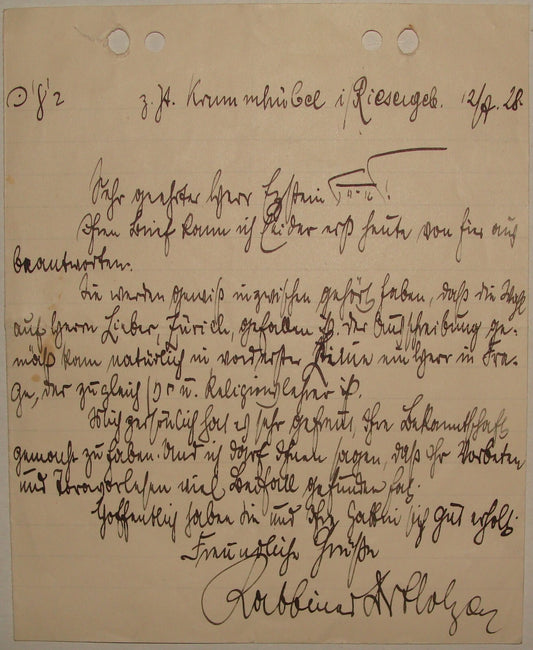 Germany Letter Jewish Judaica 1928 German Poland Karpacz Krummhubel Rabbi