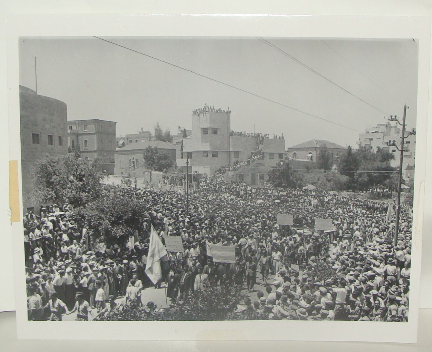Photo Print Palestine Paper , Jewish Judaica Israel Jerusalem White Protest 1939