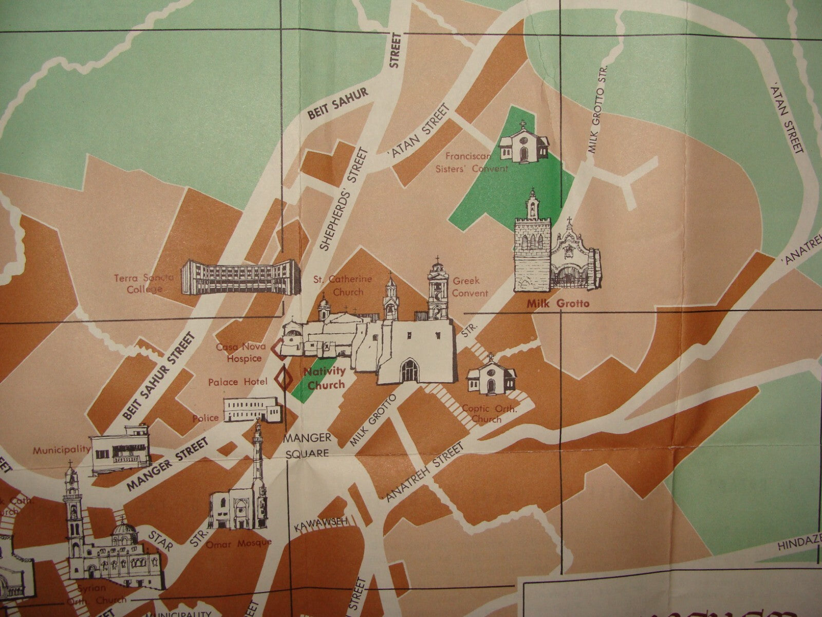 Map Palestine Vintage Israel West Bank BETHLEHEM Pictorial Brochure Guide