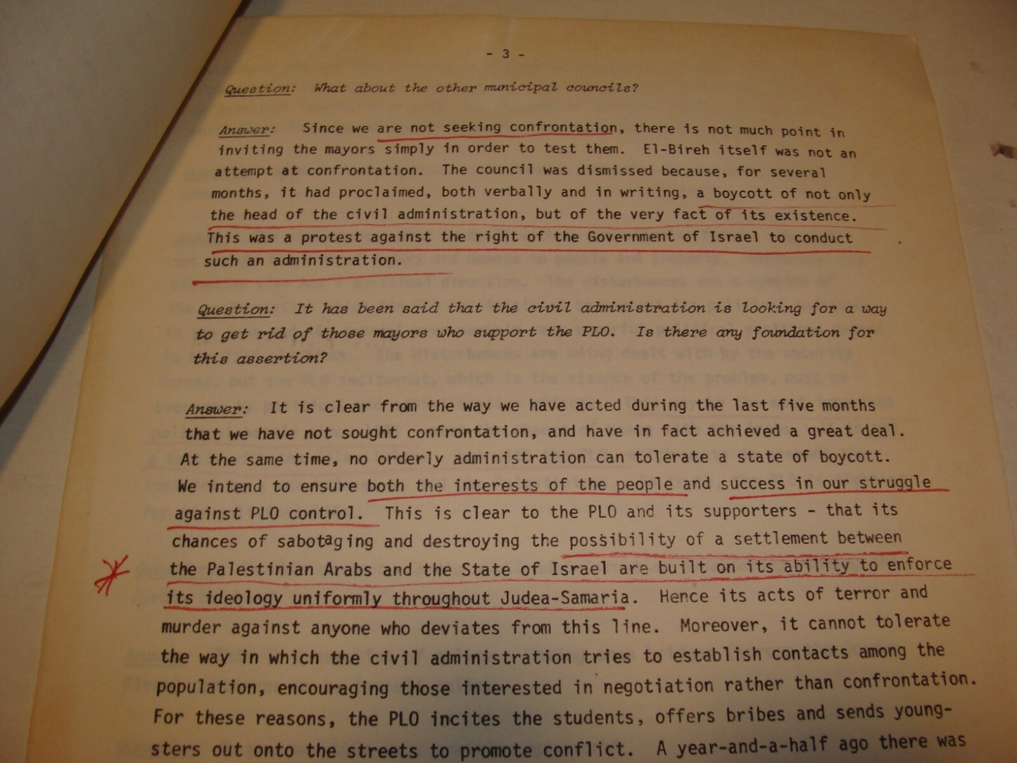 Jewish ISRAEL 1982 Israeli Foreign Affairs Brief Arab West Bank Palestine PLO