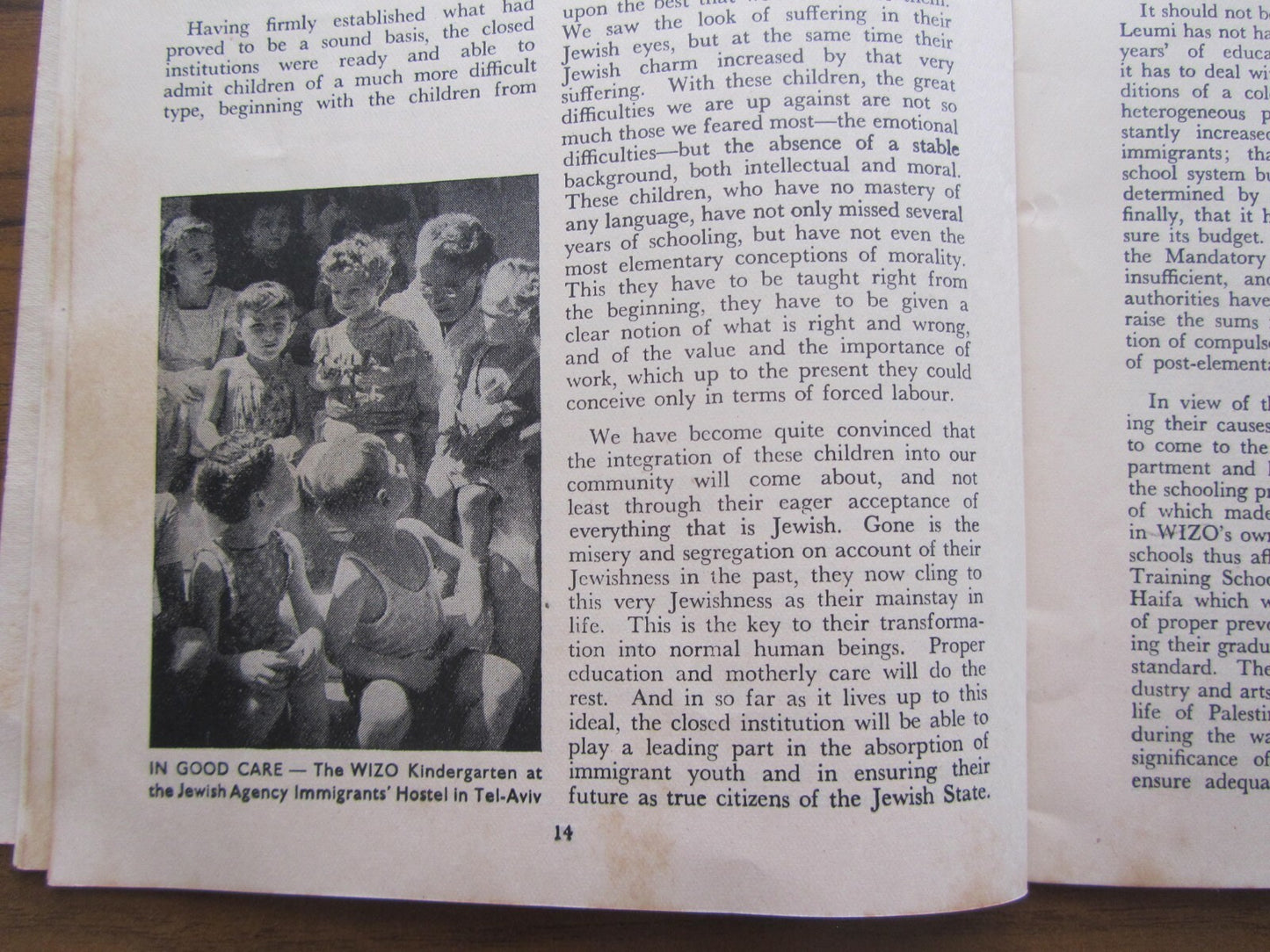 Booklet Palestine Judaica WIZO Zionist Women Org. Review 1948 Jewish State ויצ"ו