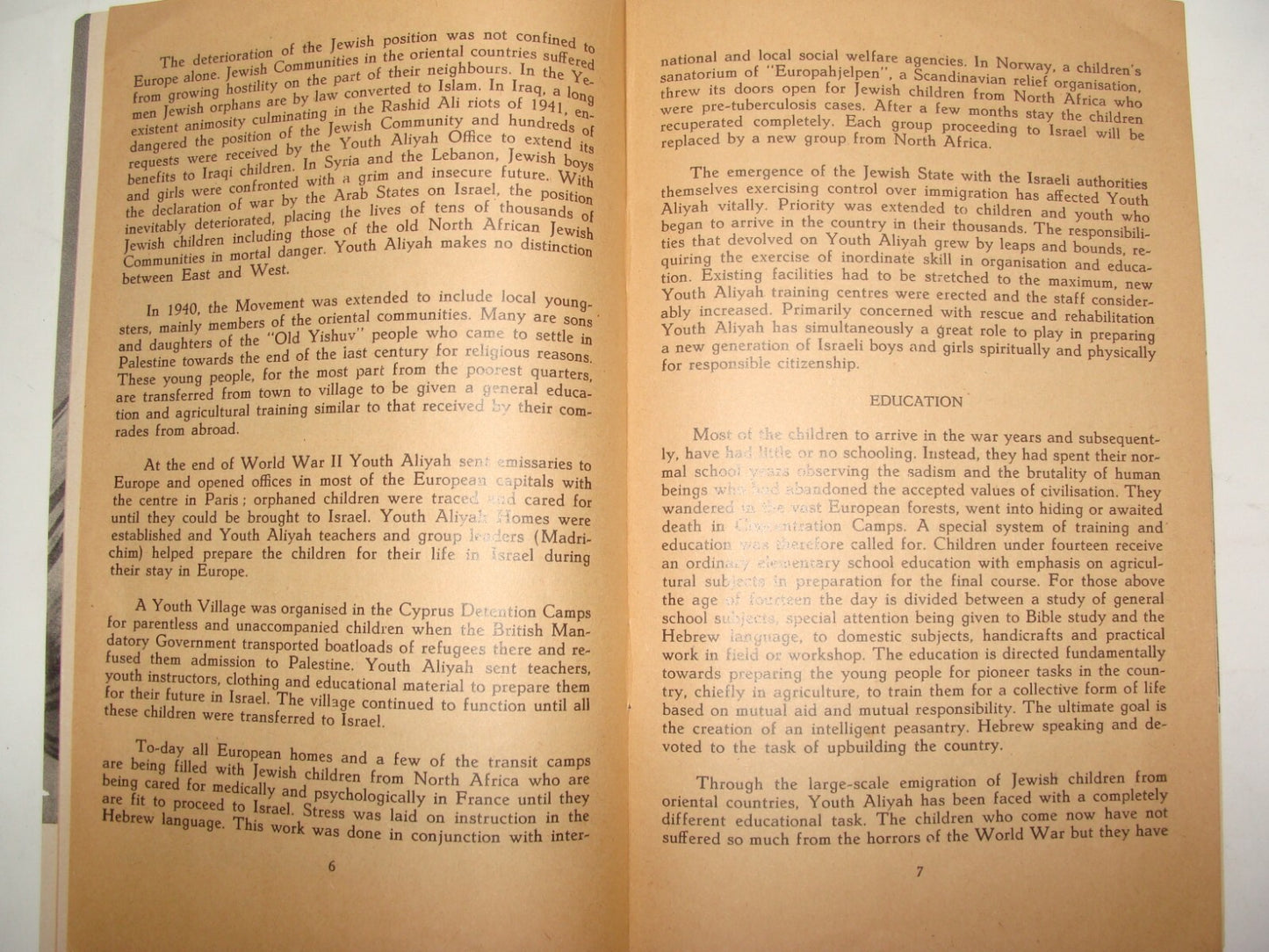 Booklet Jewish Agency Judaica 1950 Israel Israeli Zionist Youth Aliyah Photos