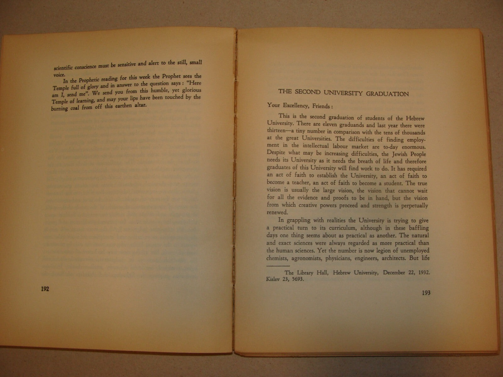 Book Jewish 1936 Palestine Israel Jerusalem Hebrew University Chancellor Magnes