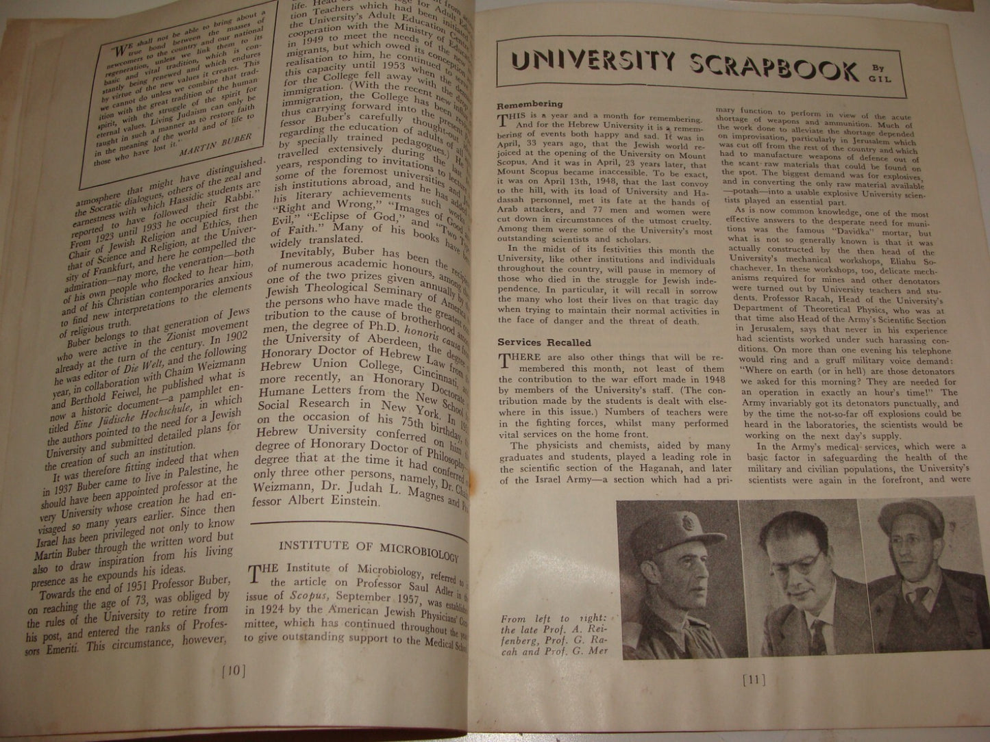 Booklet Jewish Israel Israeli Jerusalem Mount Scopus Hebrew University 1958